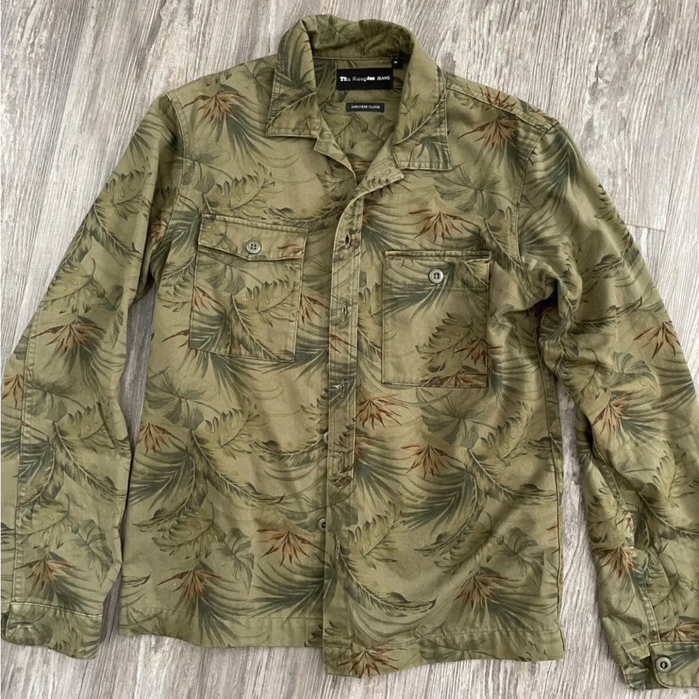The Kooples Japanese Cotton Military Button Up Mens Shirt Sz M